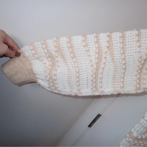 By Anthropologie Open-Stitch Checkered Sweater size S - Picture 6 of 14